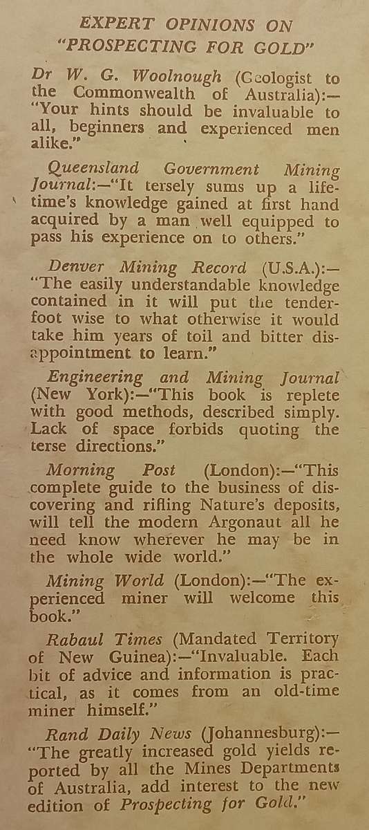 Prospecting for Gold (9th Edition, 1946) | Ion L. Idriess