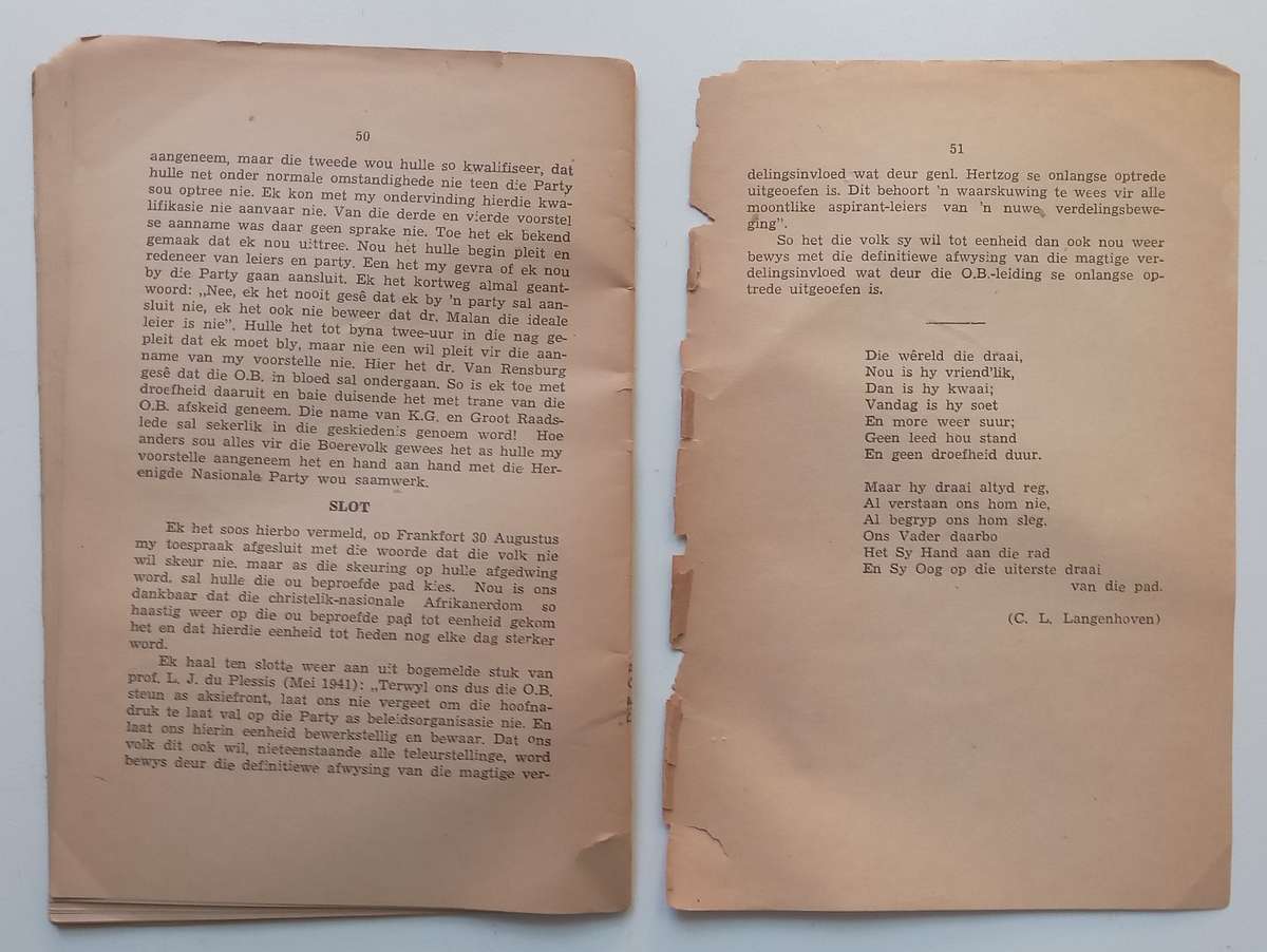 Die Ossewa-Brandwag (Information Booklet, Afrikaans)