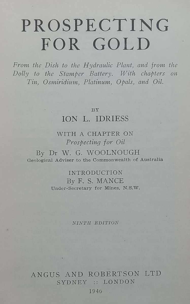 Prospecting for Gold (9th Edition, 1946) | Ion L. Idriess