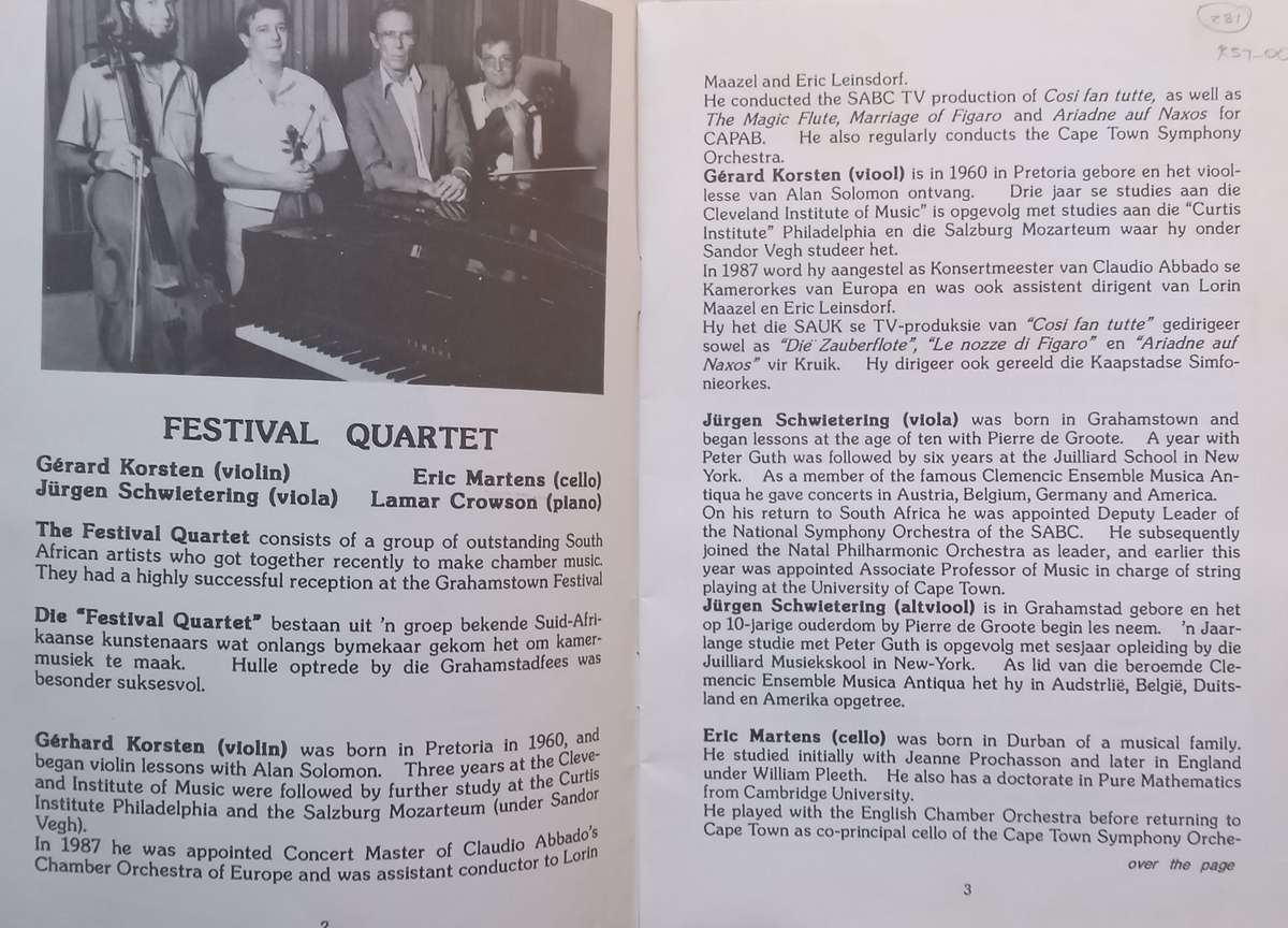 Johannesburg Musical Society (897th Concert, Programme)