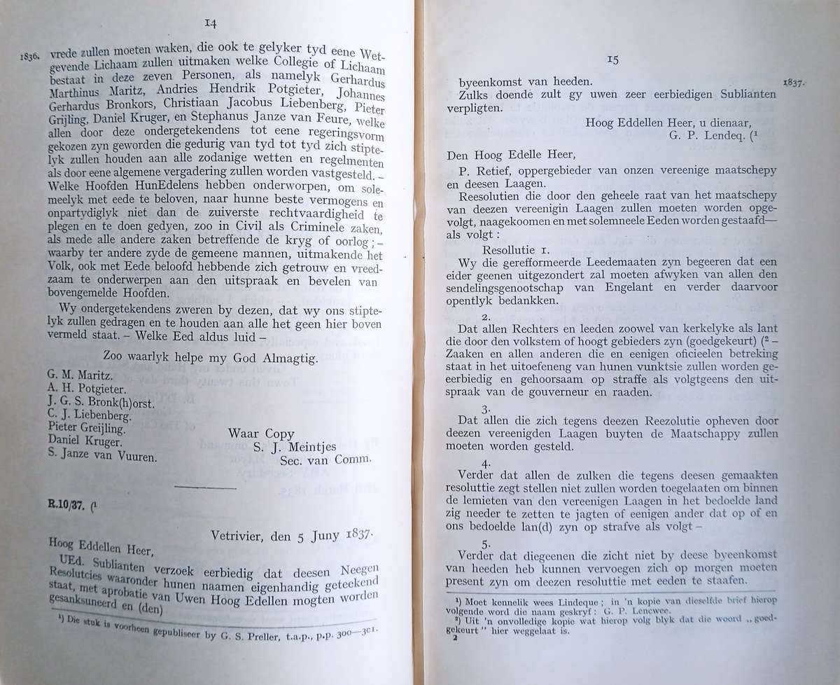 Voortrekker Argiefstukke  1829 - 1849 | H.S Pretorius, D.W. Kruger and C Beyers