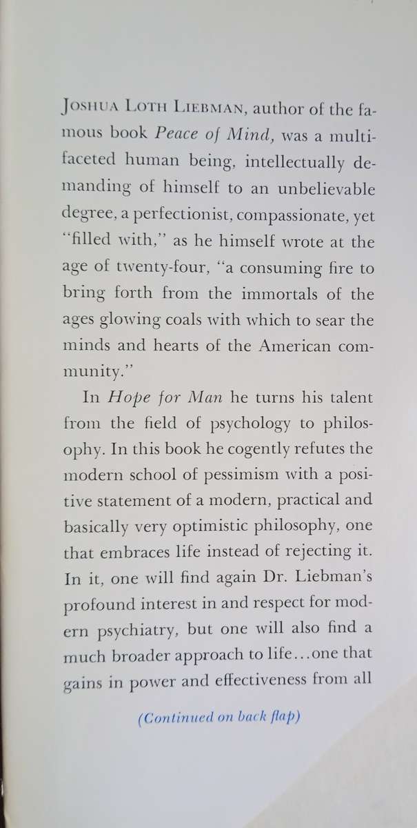 Hope  for Man: An Optimistic Philosophy and Guide to Self-Fulfillment | Joshua Loth Liebman