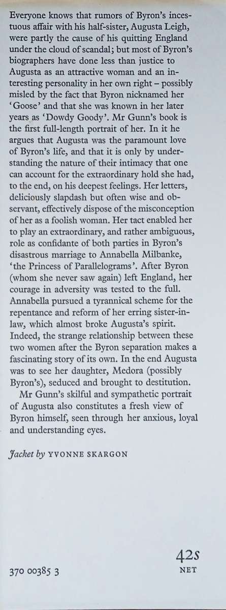 My Dearest Augusta: A Biography of Augusta Leigh, Byron's Half-Sister | Peter Gunn