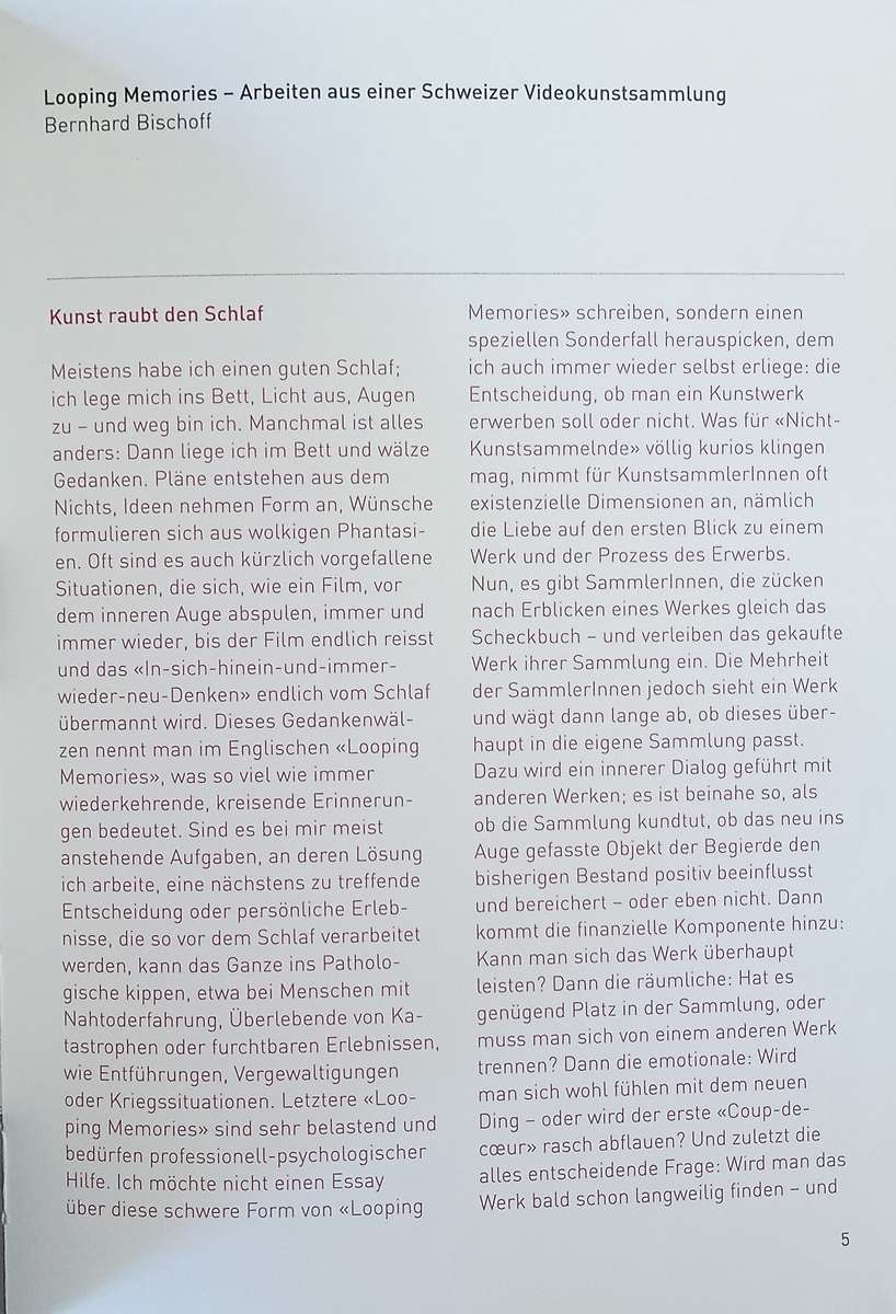 Looping Memories: Works From a Swiss Video Art Collection [German/English]