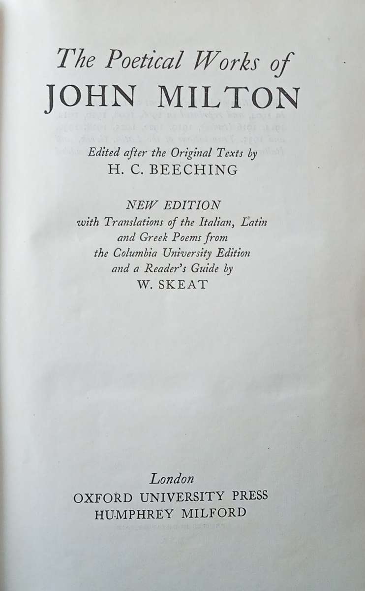 The Poetical Works of John Milton | H.C. Beeching (ed.)