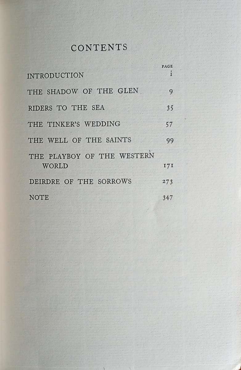 Plays | John M. Synge