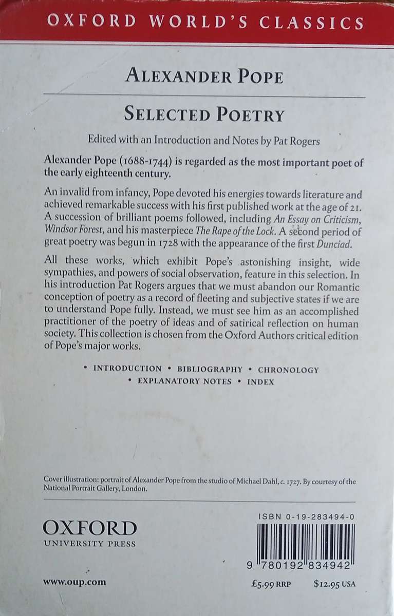 Selected Poetry of Alexander Pope | Pat Rogers (ed.)
