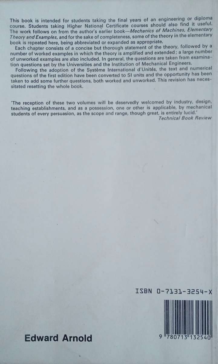 Mechanics of Machines: Advanced Theory and Examples |