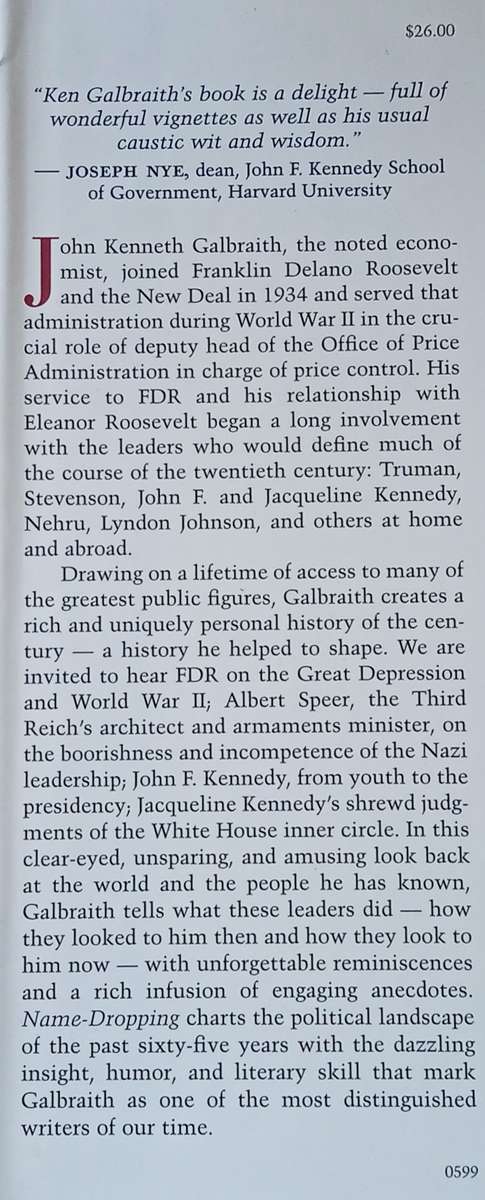 Name-Dropping | John Kenneth Galbraith