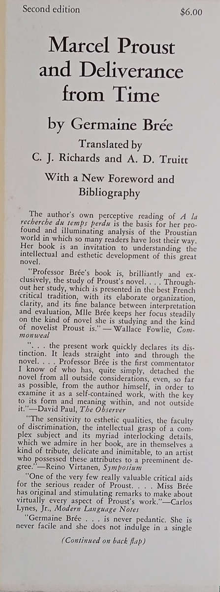 Marcel Proust and the Deliverance from Time | Germaine Brée