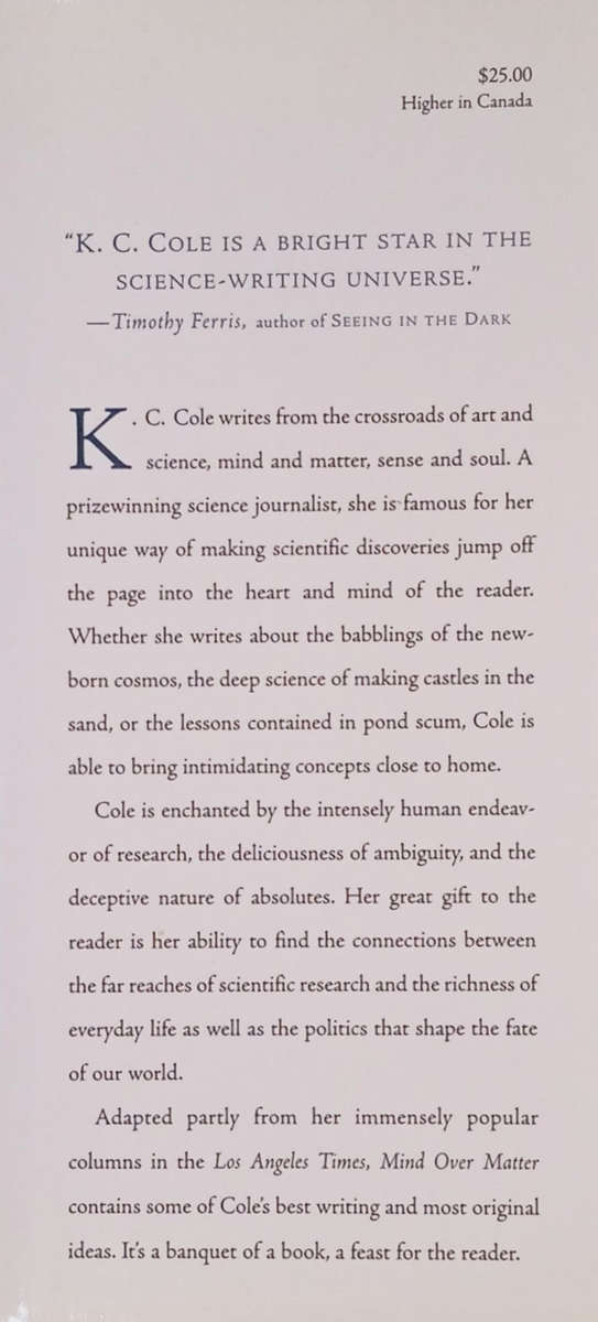 Mind Over Matter: Conversations with the Cosmos | K.C. Cole