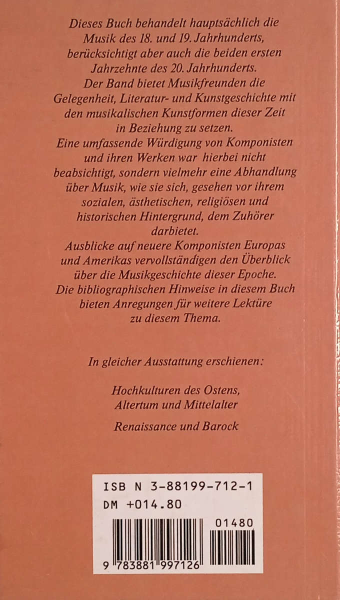 Geschichte der Musik, III: Klassik und Romantik [German] | Alec Robertson and Denis Stevens (eds.)