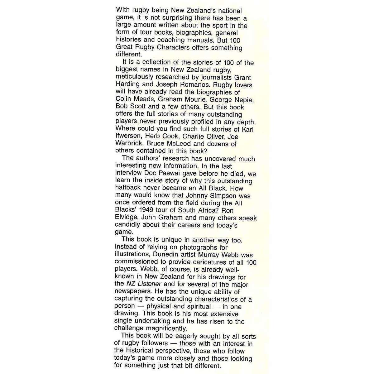 100 Great Rugby Characters | Joseph Romanos, Grant Harding & Murray Webb