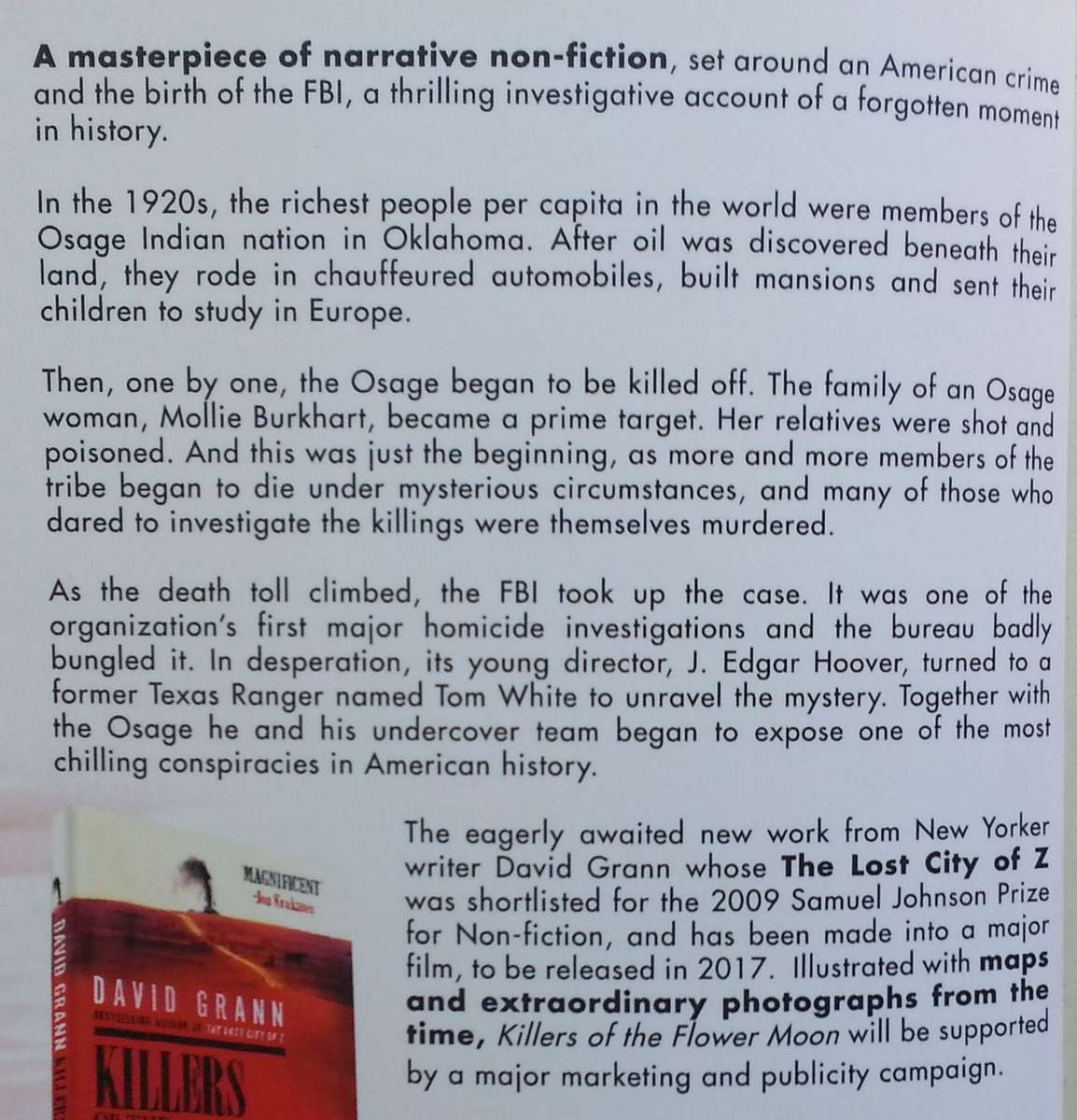 Killers of the Flower Moon (Uncorrected Proof) | David Grann