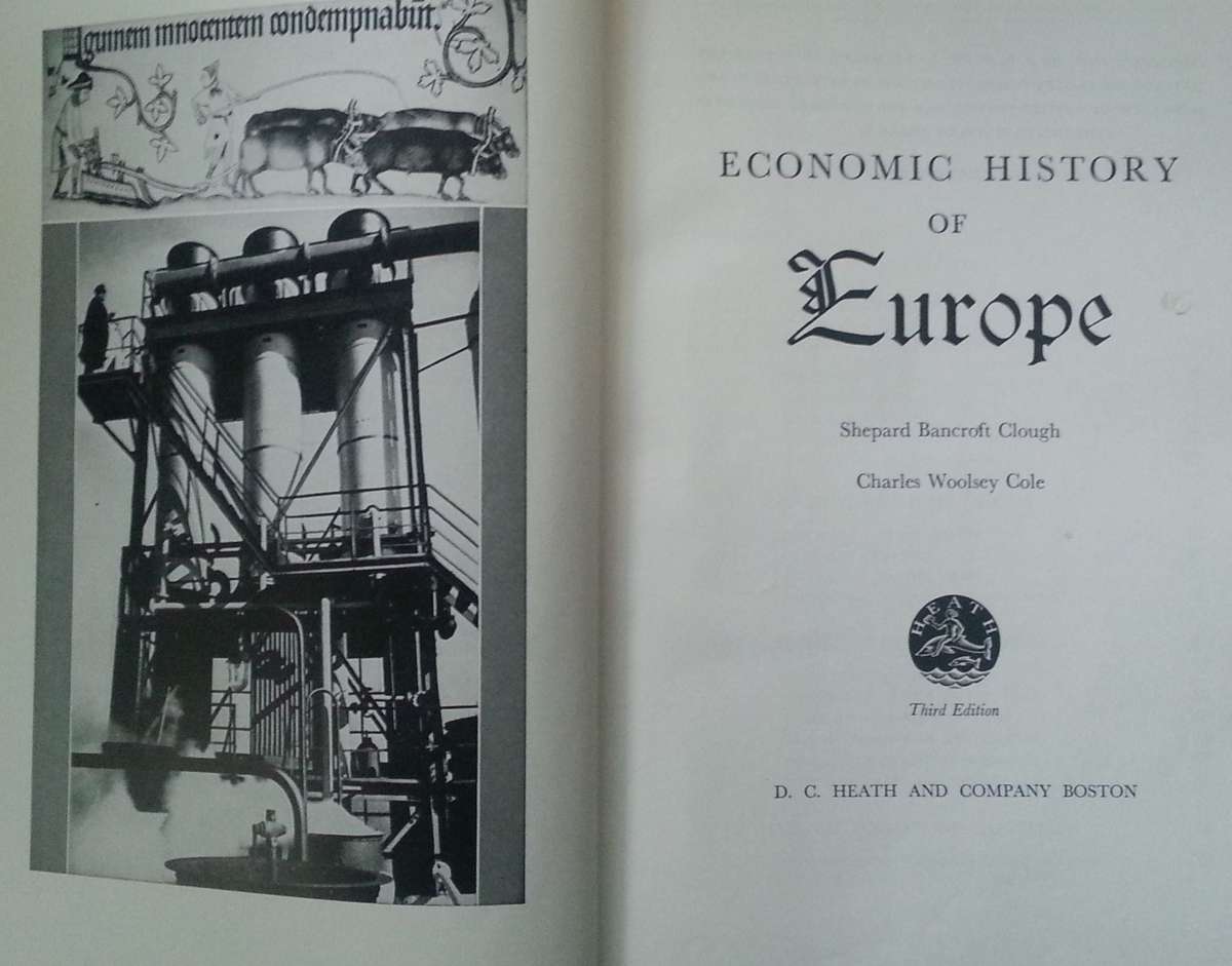Economic History of Europe (Third Edition) | Shephard Bancroft Clough & Charles Woolsey Cole