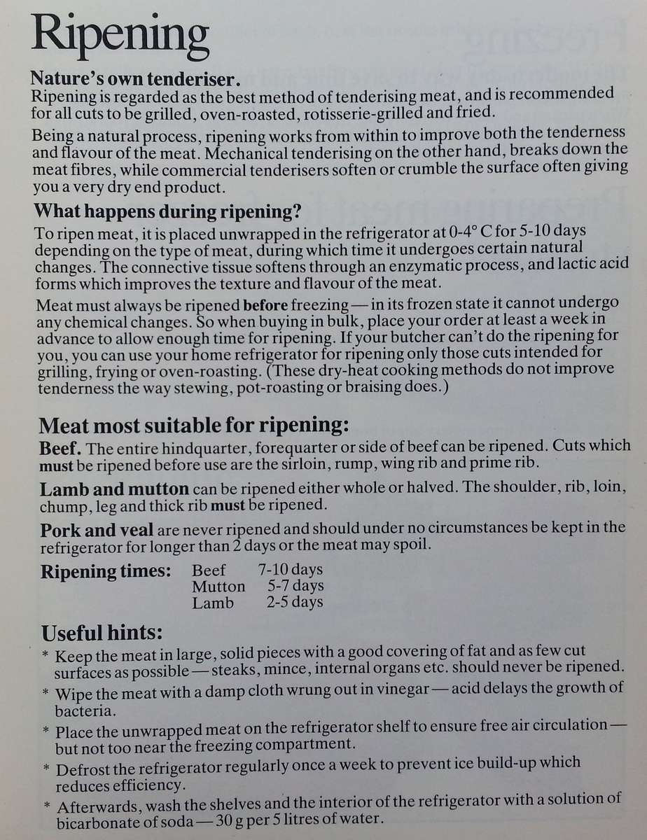 The Ripening and Freezing of Meat