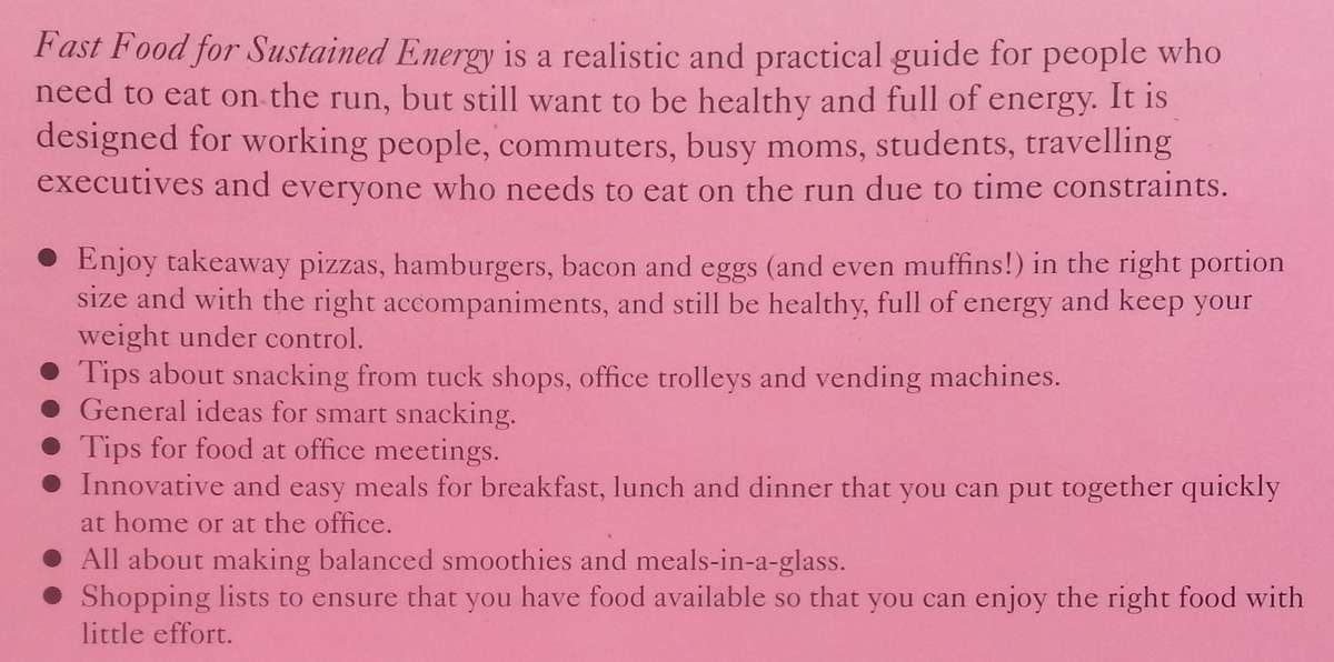 Fast Food for Sustained Energy | Gabi Steenkamp & Celynn Erasmus