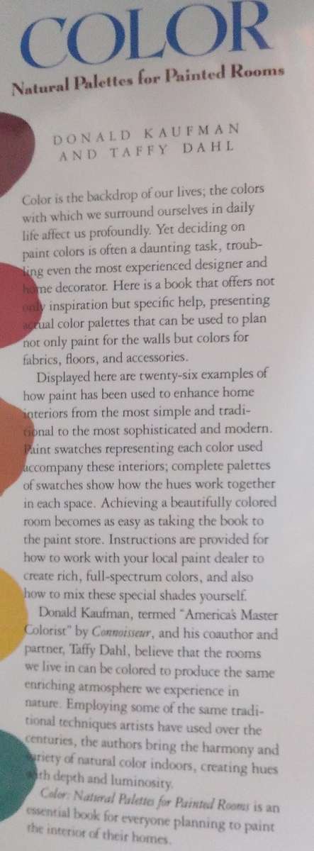Color: Natural Palettes for Painted Rooms | Donald Kaufman and Taffy Dahl