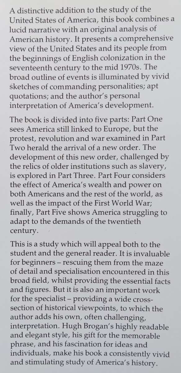 Longman History of the United States of America | Hugh Brogan