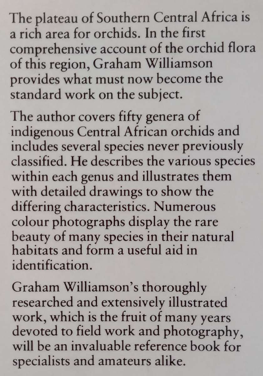The Orchids of South Central Africa | Graham Williamson