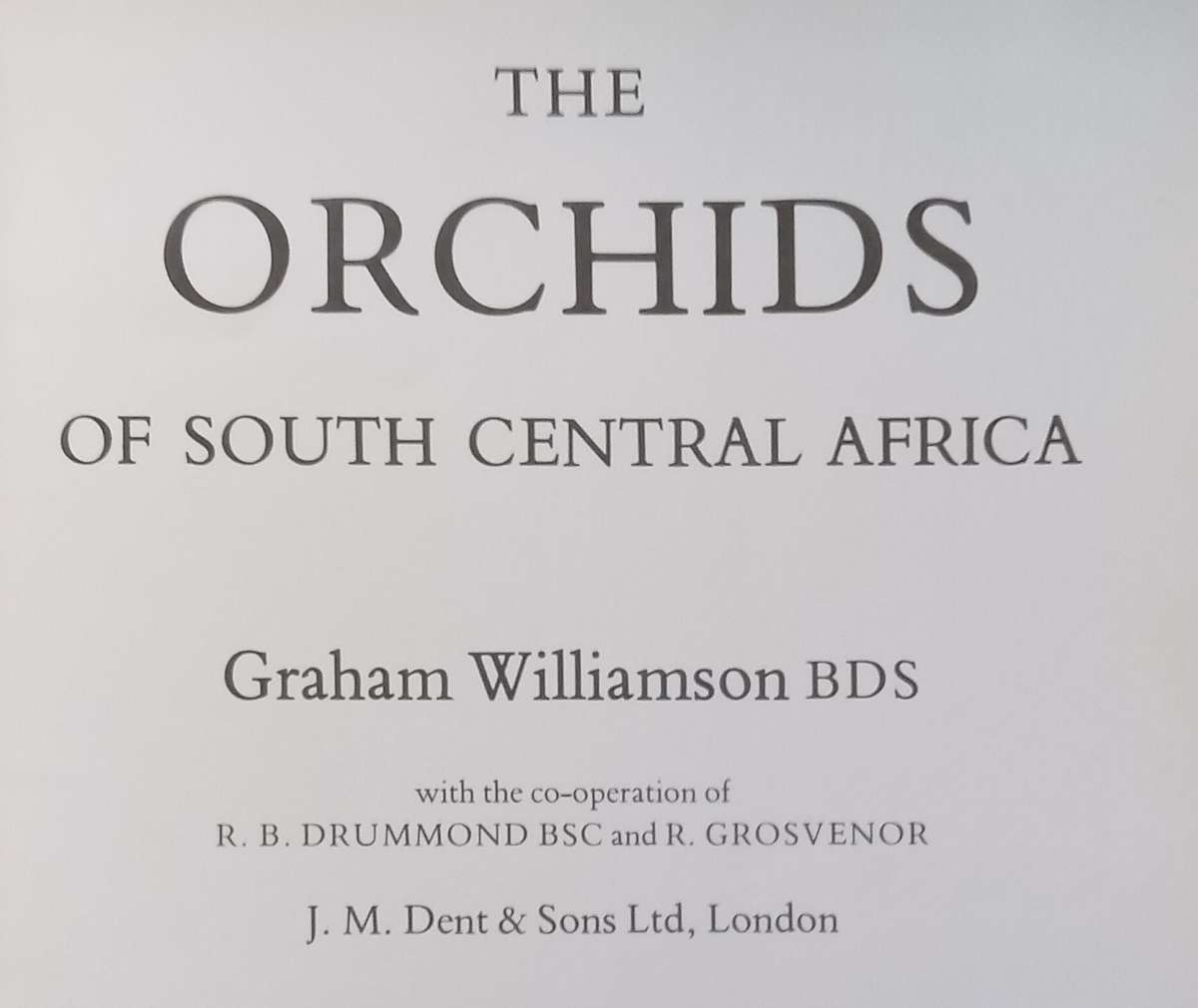 The Orchids of South Central Africa | Graham Williamson