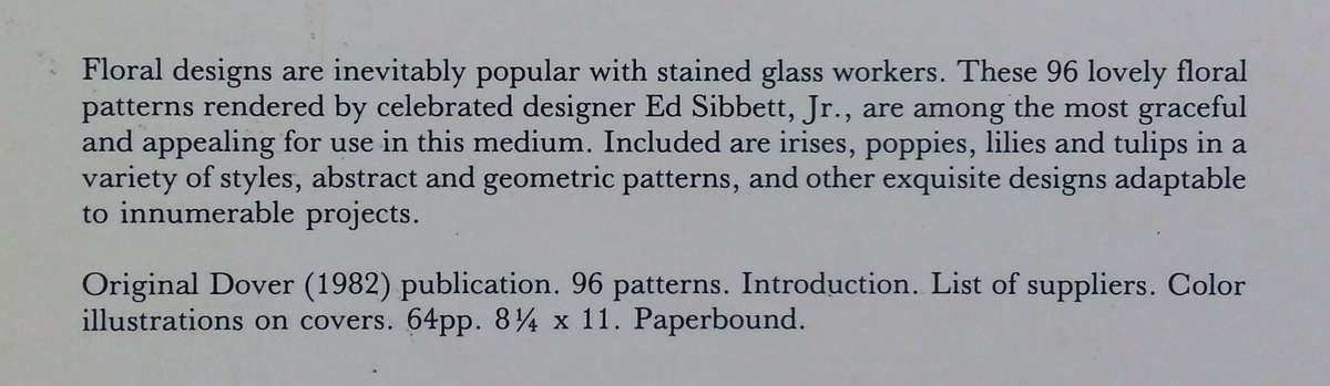 Floral Stained Glass Pattern Book: 96 Designs for Workable Projects | Ed Sibbett, Jr.