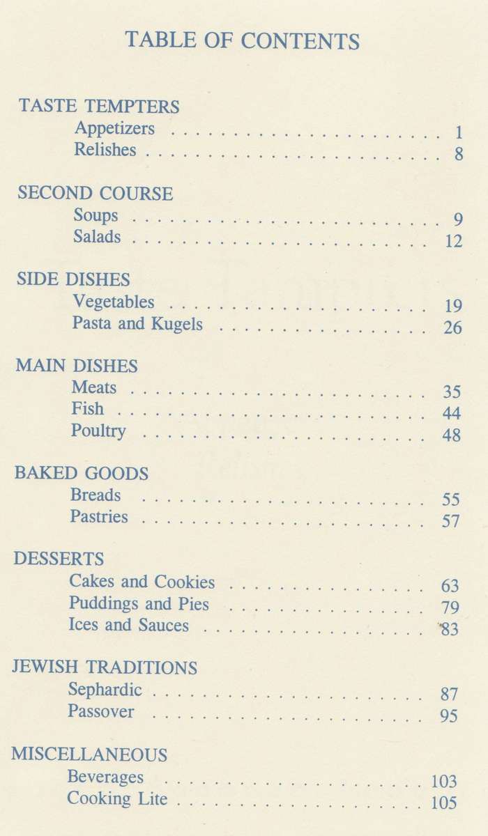 A Taste of Touro (Jewish Cookbook)