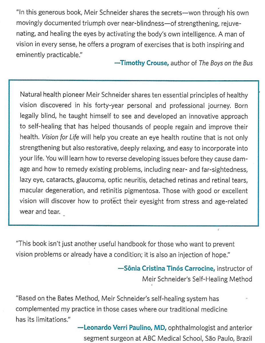 Vision for Life: 10 Steps to Natural Eyesight Improvement | Meir Schneider