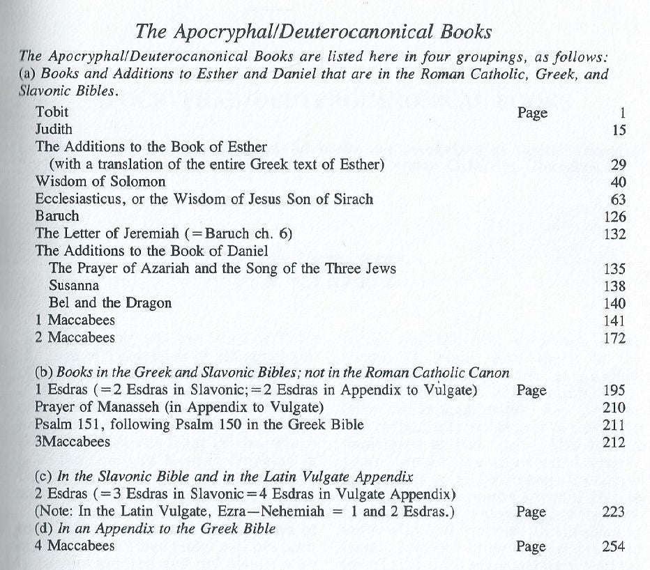 The Apocryphal/Deuterocanonical Books of the Old Testament (New Revised Standard Version)