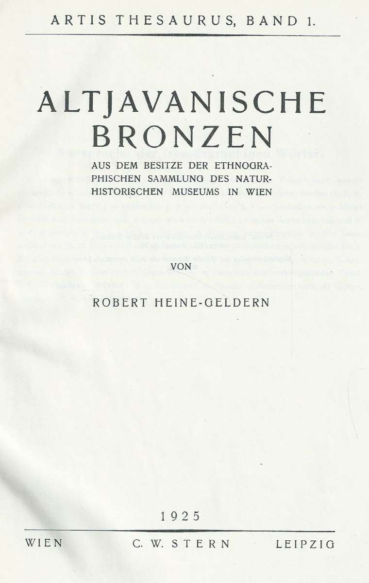 Alt Javanische Bronzen (German, Inscribed by Author) | Robert Heine-Geldern