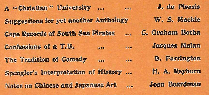 The Critic: A South African Quarterly Journal (Vol. 1, No. 4, June 1933)