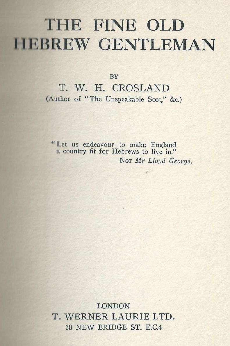 The Fine Old Hebrew Gentleman | T. W. H. Crosland