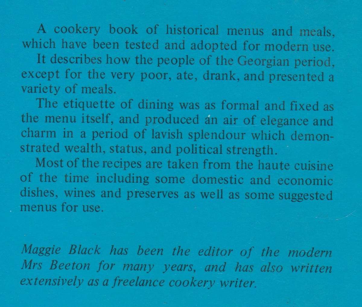 Georgian Meals & Menus | Maggie Black