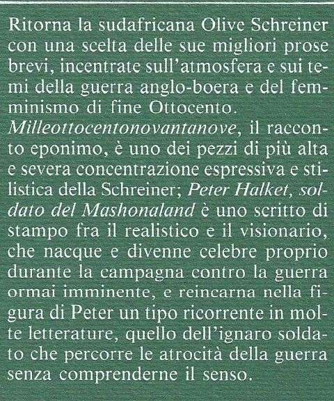 1899 (Italian) | Olive Schreiner