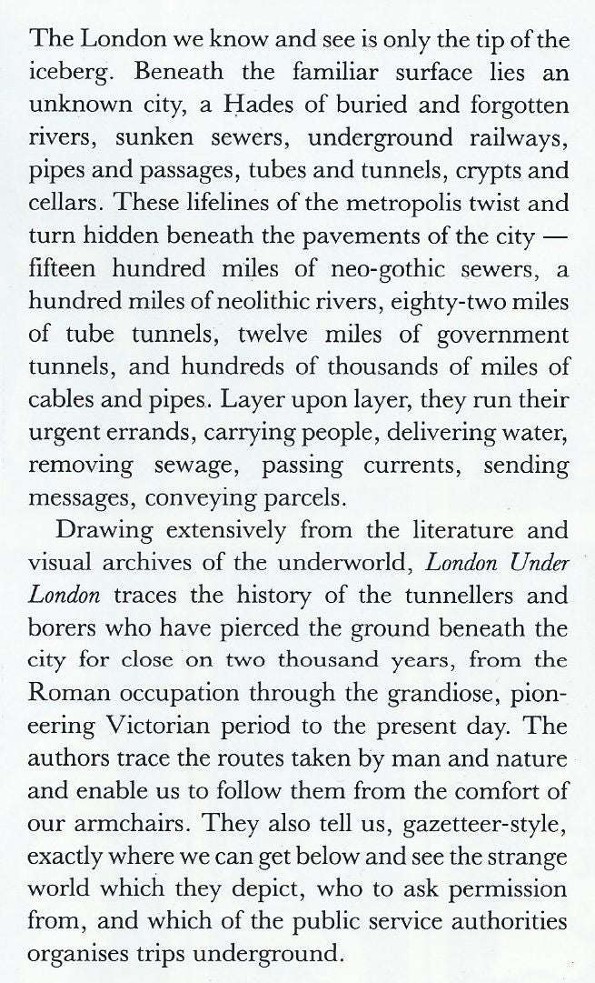 London Under London: A Subterranean Guide | Richard Trench & Ellis Hillman