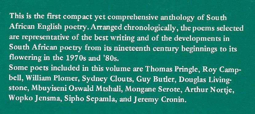 Voices of the Land": An Anthology of South African Poems | Marcia Leveson & Jonathan Paton (Eds.)