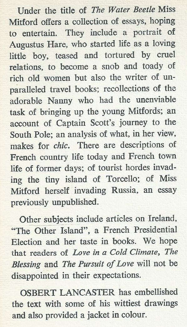 The Water Beetle (Essays) | Nancy Mitford
