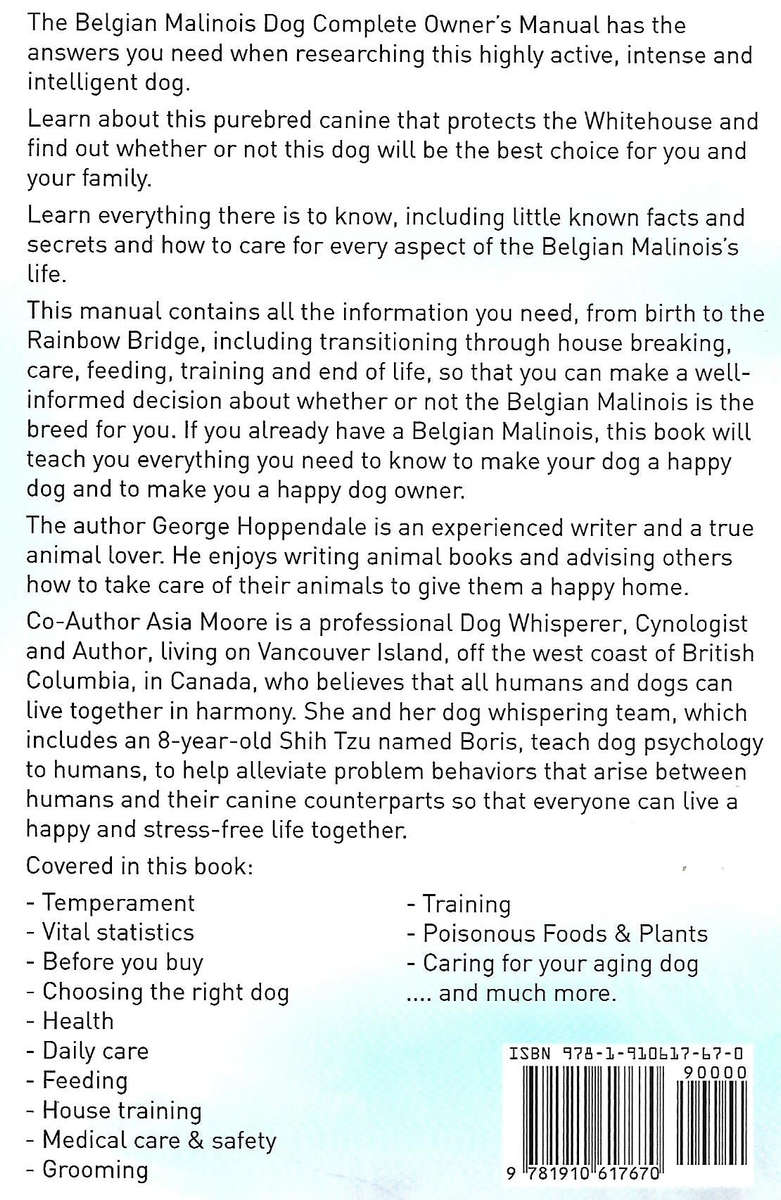 Belgian Malinois: Belgian Malinois Dog Complete Owners Manual | George Hoppendale & Asia Moore