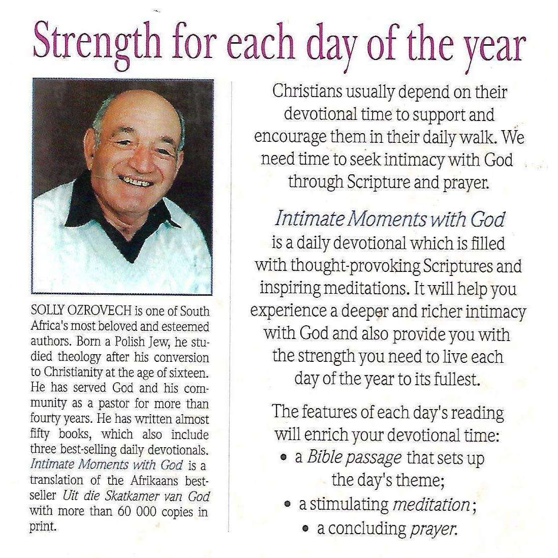 Intimate Moments with God: Strength for Each Day of the Year | Solly Ozrovech