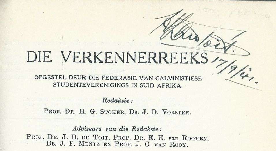 Die Bybel is die Woord van God (Possibly Signed by Author, Afrikaans) | J. D. du Toit