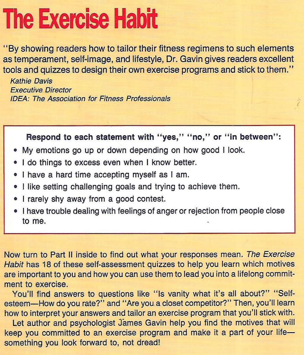 The Exercise Habit: Your Personal Road Map to Developing a Lifelong Exercise Commitment | James G...