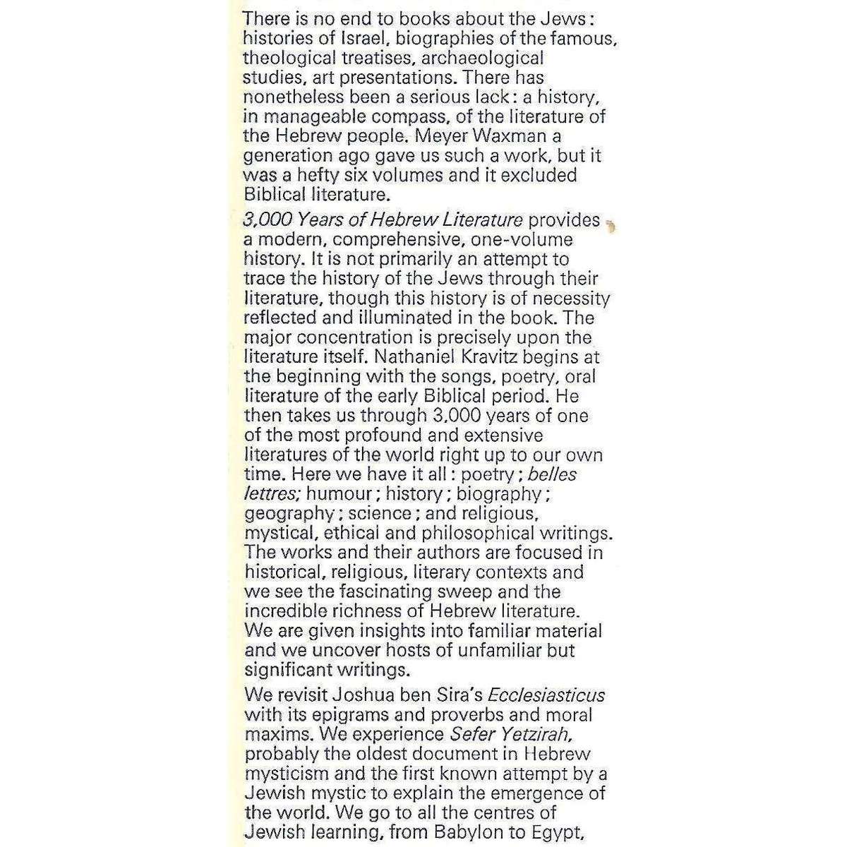 3000 Years of Hebrew Literature | Nathaniel Kravitz