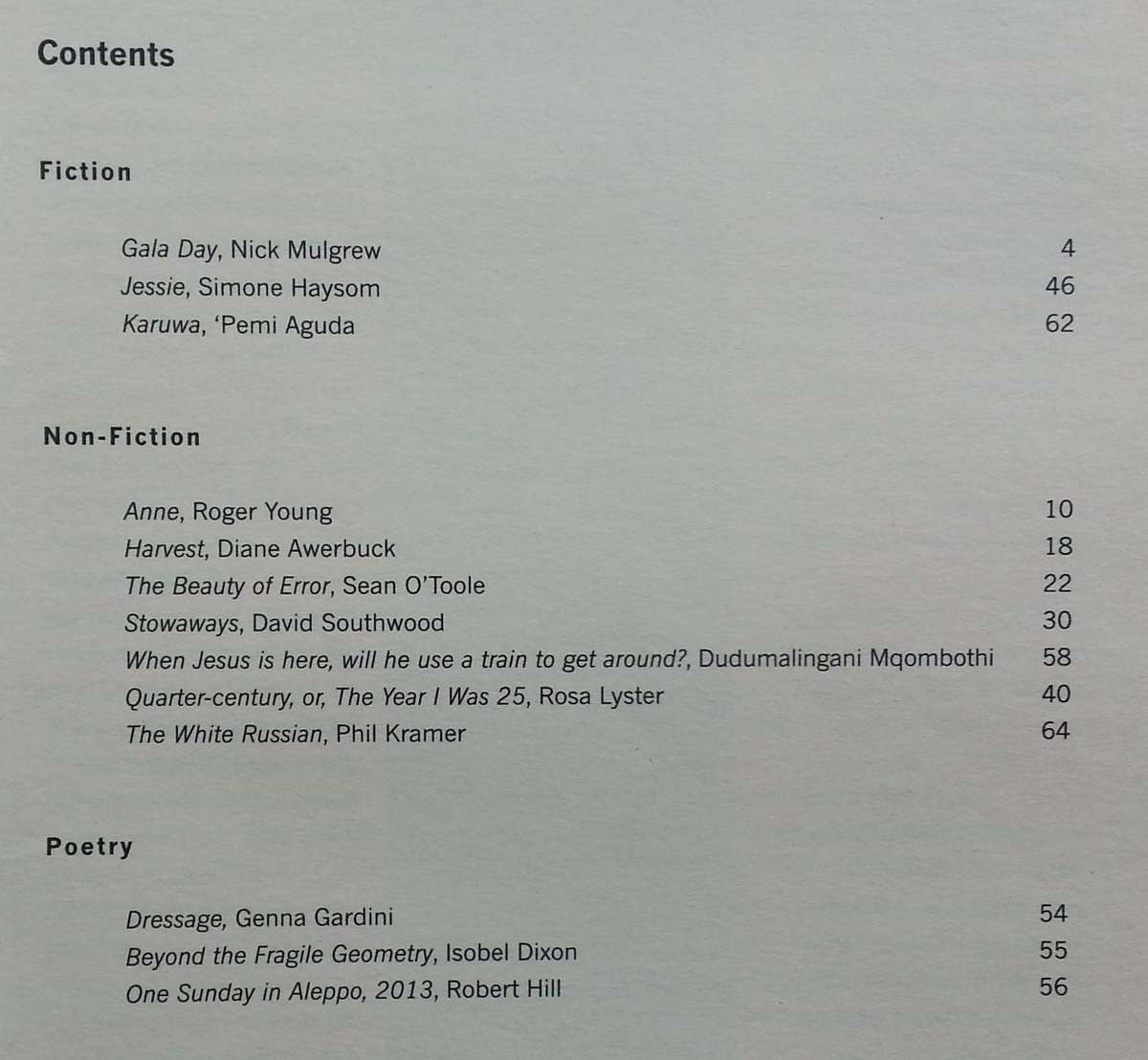 Prufrock: South African Literary Journal (Vol 2, No. 1)