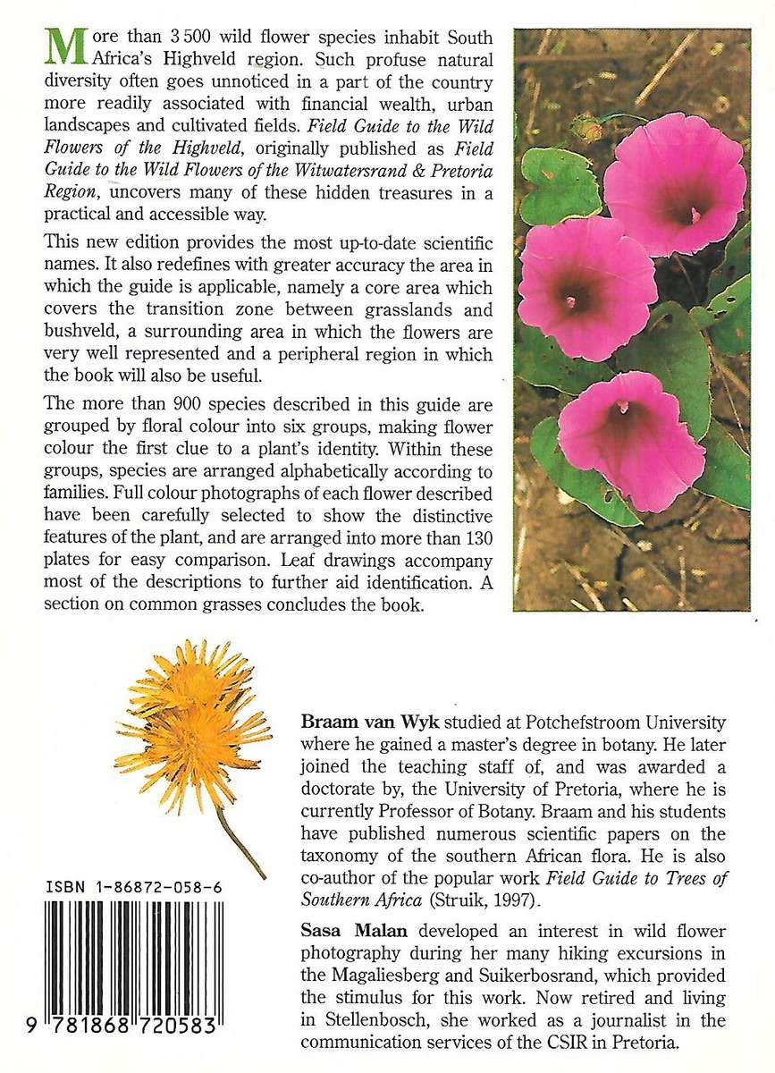 Field Guide to the Wild Flowers of the Highveld (Signed by Author) | Braam van Wyk & Sasa Malan