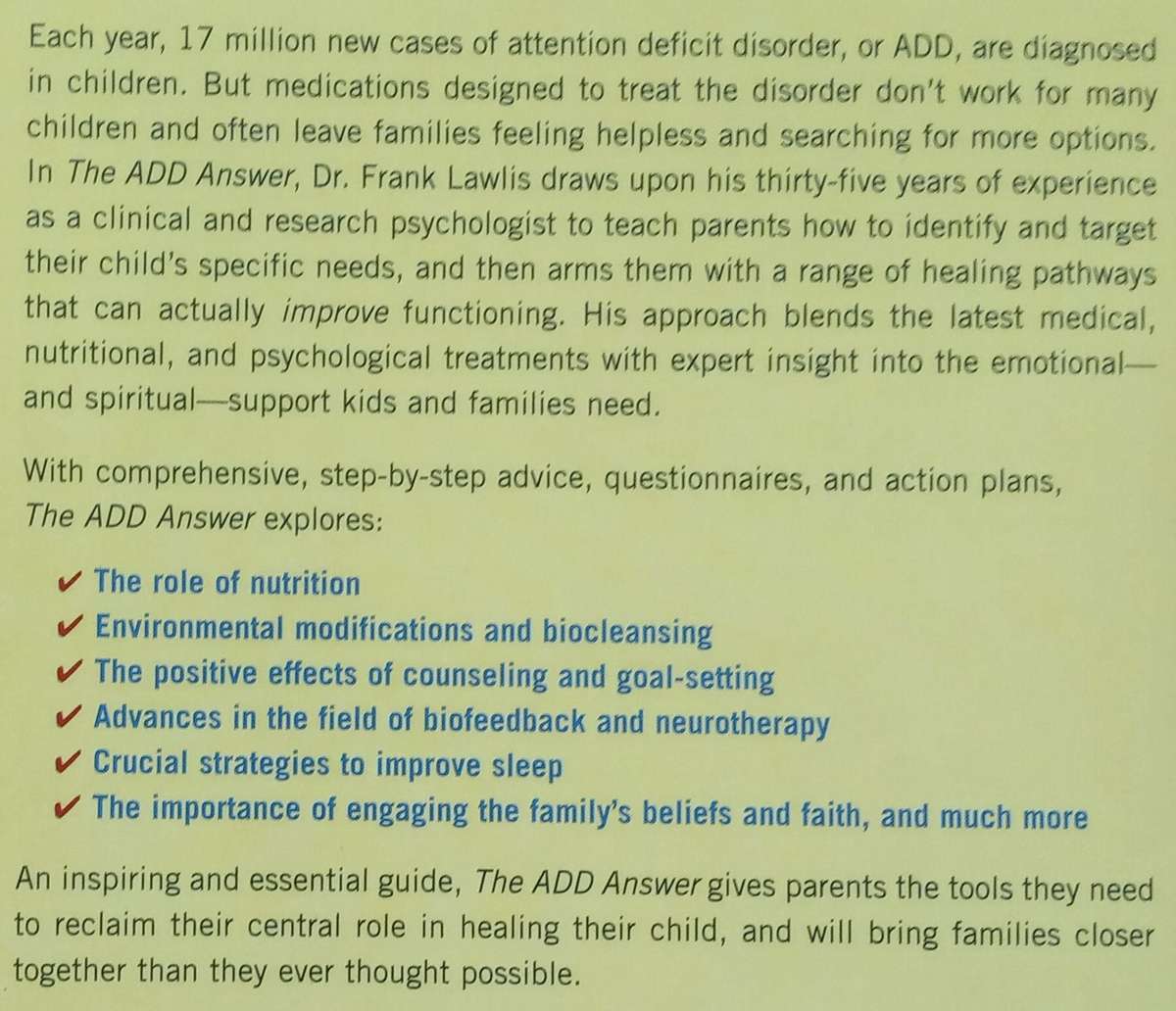 The ADD Answer: How to Help Your Child Now | Frank Lawlis
