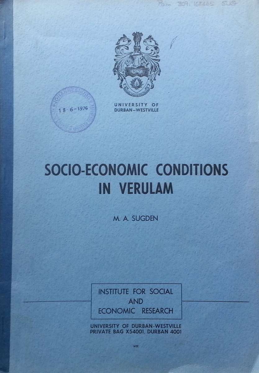 Socio-Economic Conditions in Verulam | M. A. Sugden