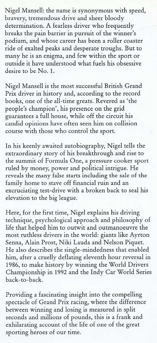 Nigel Mansell: My Autobiography | Nigel Mansell