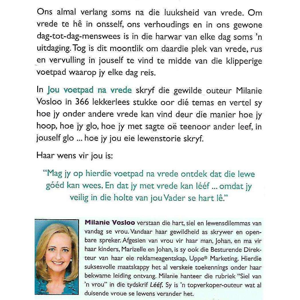 Jou Voetpad Na Vrede: 366 Koester-Oordenkings op Jou Reis Saam Met die God van Vreugde (Afrikaans...