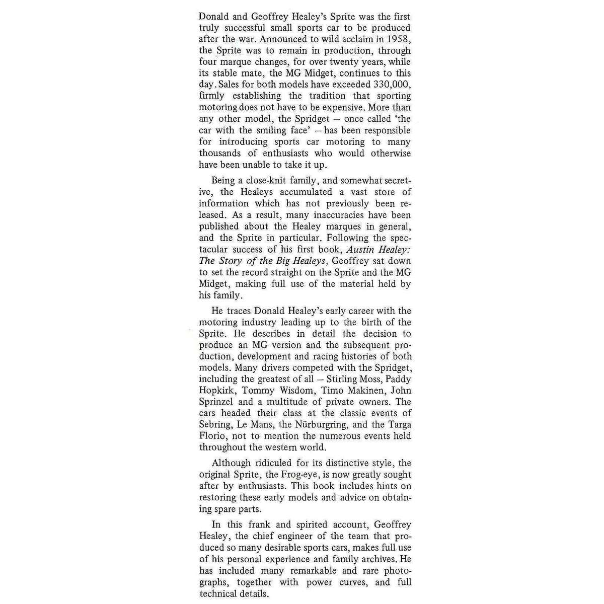 More Healeys: Frog-Eyes, Sprites and Midgets | Geoffrey Healey