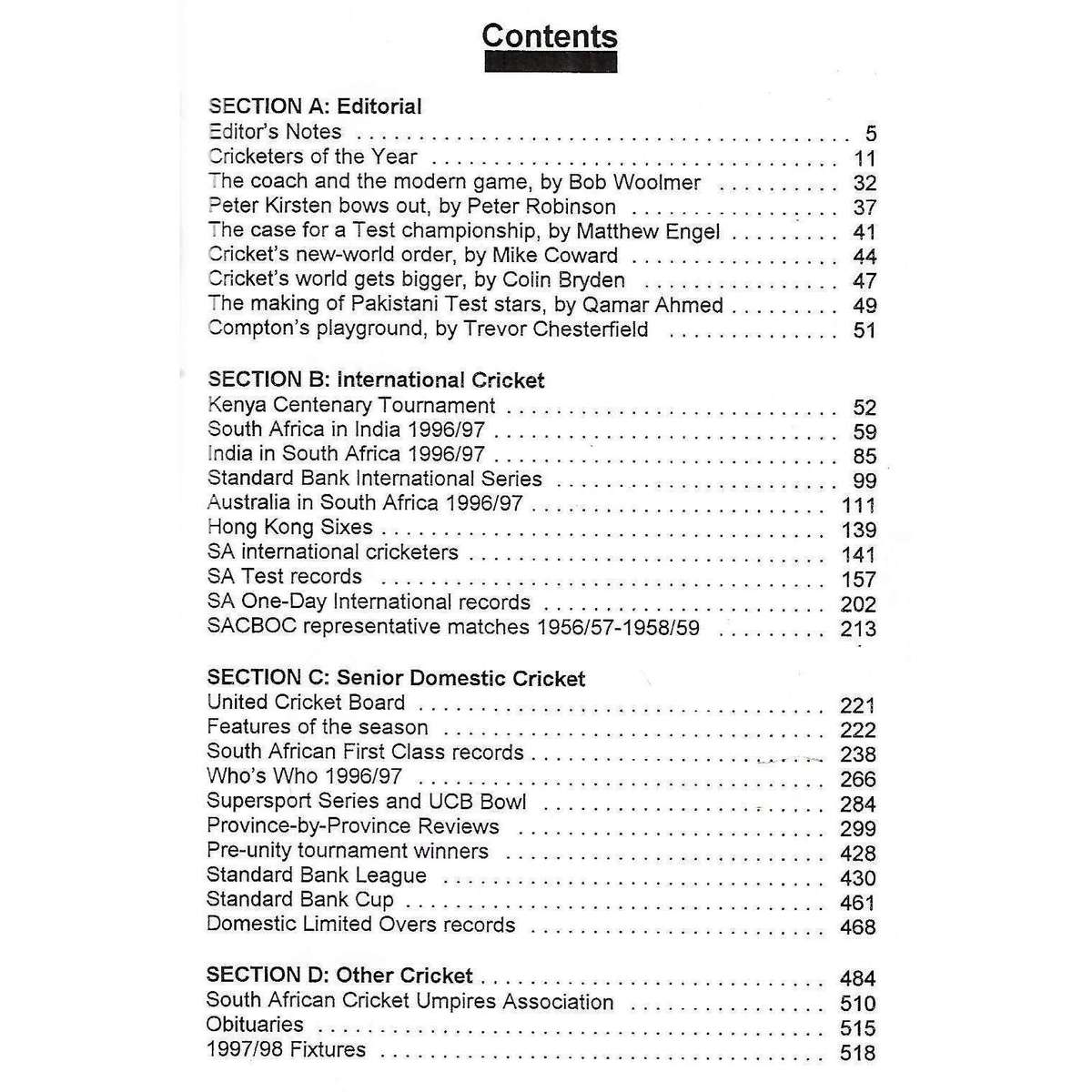 Mutual & Federal SA Cricket Annual 1997 (Vol. 44) | Colin Bryden (Ed.)
